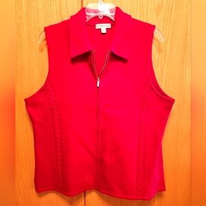 Coldwater Creek boiled wool cable vest 2X zip closure comfy cozy classic